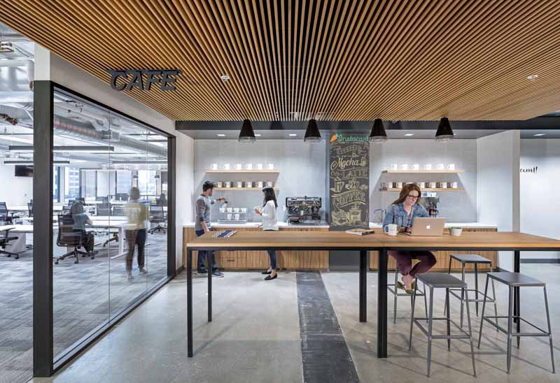 惬意咖啡吧 杂货递送公司Instacart旧金山办公设计欣赏