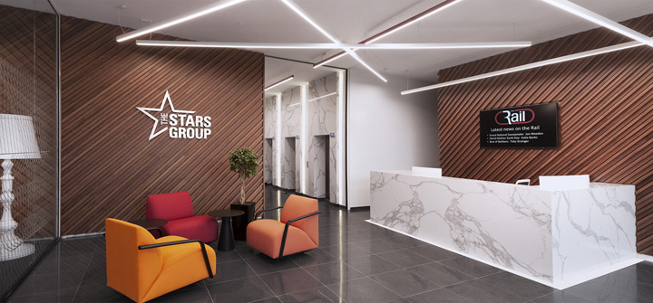 纸牌语境 在线博彩游戏Stars Group索非亚办公设计欣赏