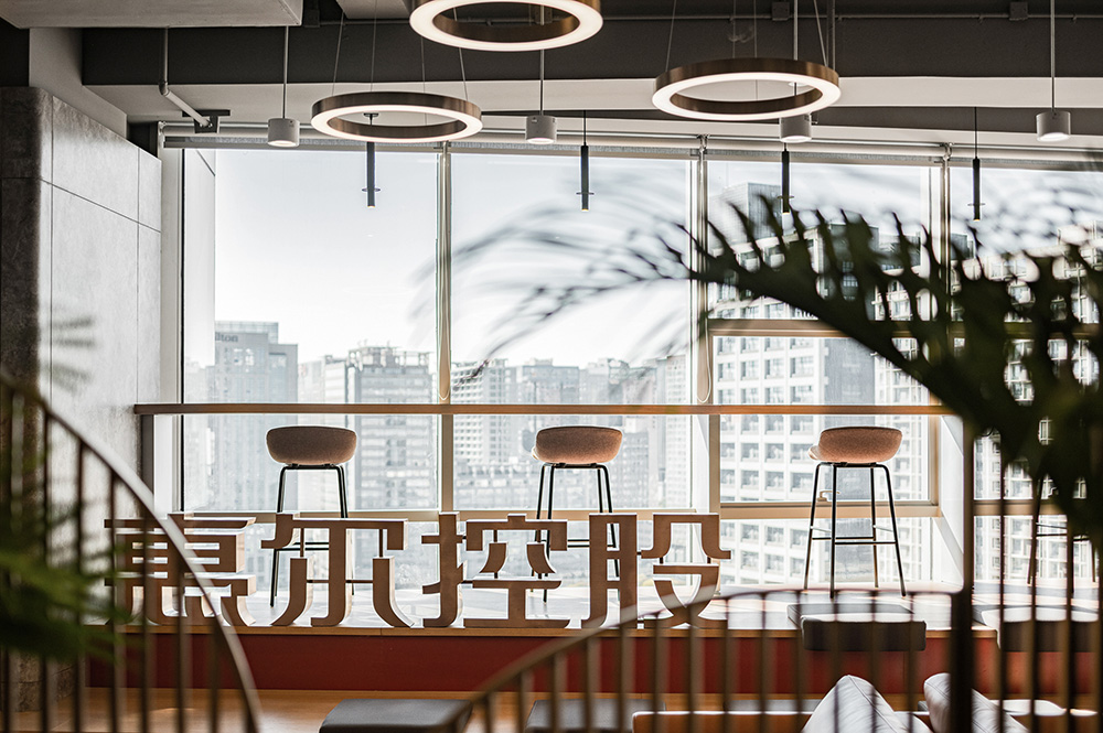 流动的水 西安惠尔集团总部办公设计欣赏